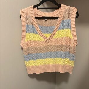 Pink and Blue Chevron Knit Vest